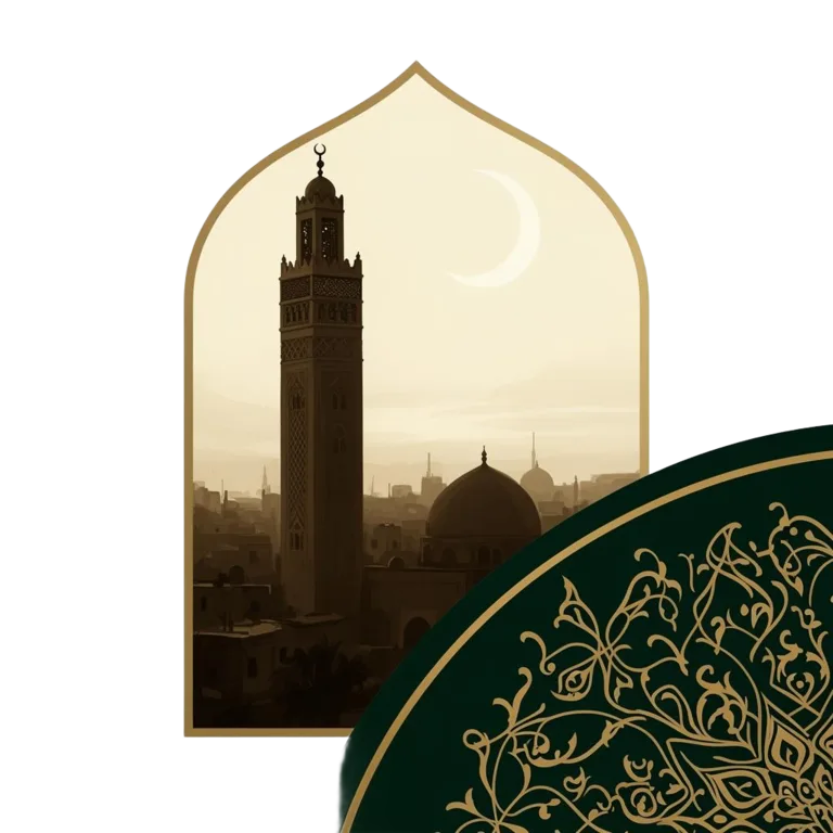 مسجد بقوس إسلامي يرمز إلى مواقيت الصلاة في القاهرة